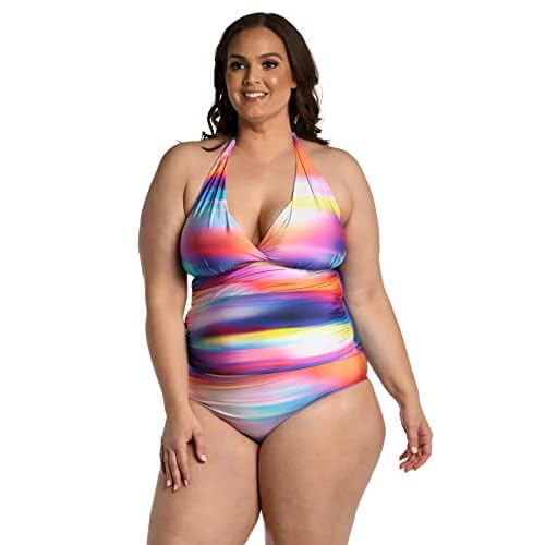 La Blanca Women's V-Neck Halter Tankini Swimsuit Top