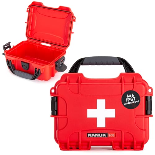 NANUK 903 Waterproof First Aid Box Empty – Durable, Medical First Aid Organizer Case, IP67-Rated, Dustproof, Impact-Resist...