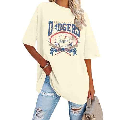 Baseball Shirts for Women Oversized Game Day Sports Fan Shirt Baseball Mama Casual Short Sleeve Tee