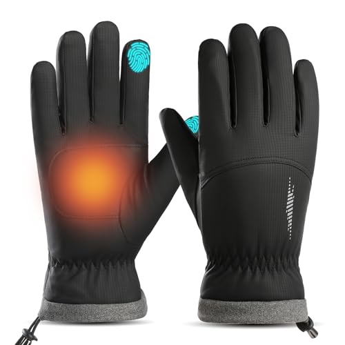 apaepr Winter Waterproof Ski Snow Warm Gloves for Women Men, Windproof Cold Weather Thermal with Touchscreen Fingers