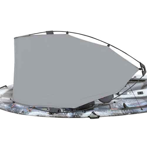 Pelican Kayak Canopy - Water Resistant - UPF 20 Sun Protection - Fits on Most Kayaks - Grey