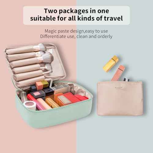Travel Makeup Bag Cosmetic Bag Makeup Bag Toiletry bag for women and men (Green)