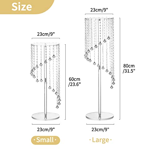 Nuptio Flower Vases Wedding Centerpieces - 2 Pcs 23.6 inches Tall Acrylic Vase Stands for Crystal Centerpiece Table Decora...
