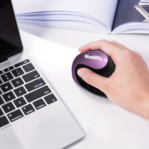 Woddlffy Ergonomic Mouse Wireless, Vertical Mouse Right Handed Small Mouse with 6 Buttons 1000/1200/1600 for Laptop,Deskto...