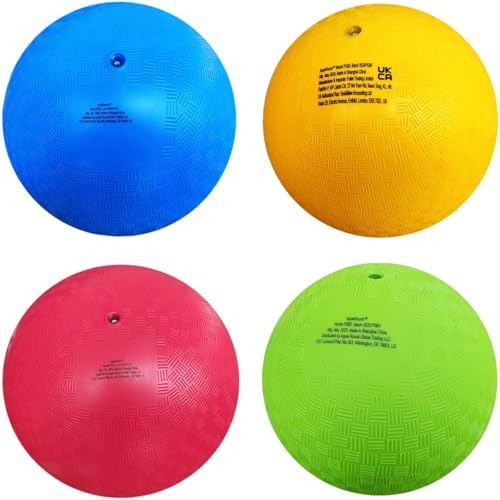 AppleRound 8.5-inch Dodgeball Playground Balls, Pack of 4 Balls with 1 Pump, Official Size for Dodge Ball, Handball, Camps...