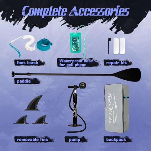 FunWater 11'/10'6" Inflatable Stand Up Paddle Board with Premium SUP Paddleboard Accessories, Wide Stable Anti-Slip EVA De...