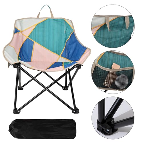 2 Pack Camping Chair for Adults, Portable Folding Sofa Chair, Easy Set Up Patio Chair Lawn Padded Seat Camping Stool Chair...