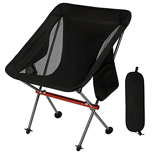 SHALLWE Ultralight Camping Chairs, All Aluminum Frame Portable Folding Camp Chair for Adults, Lightweight Collapsible for ...