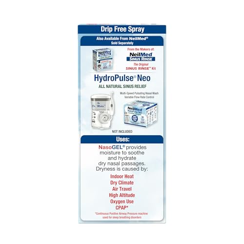 NeilMed NasoGel Drip Free Gel Spray for Dry Noses 30mL. Drug-Free Saline Based Water Soluble Nasal Gel Spray to Hydrate and lubricate Dry and Irritated Nasal passages (Pack of 2)