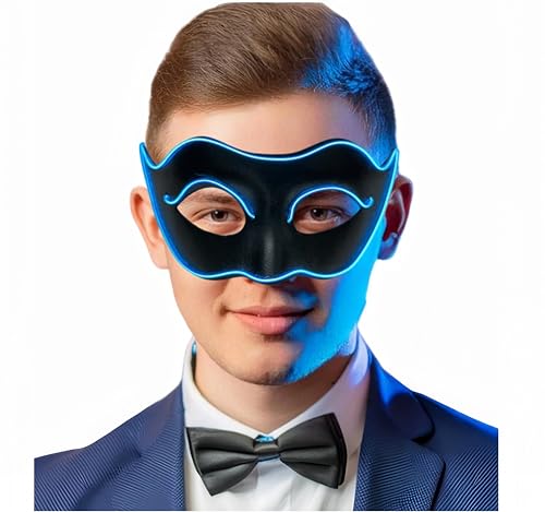 Moonideal LED Masquerade Mask Flash light-up Halloween Costume Mask For Costume Ball/Venetian Party/Halloween Party