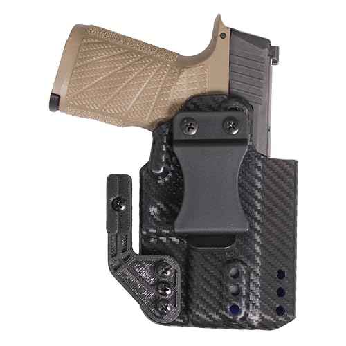 DeSantis Persuader IWB Holster - Concealed Carry Gun Holster with Carbon Fiber Finish, Multi-Cant Center Clip, Fits the Glock 43, 43X, 43X MOS with or without Red Dot Sight - Right Hand Draw, Black
