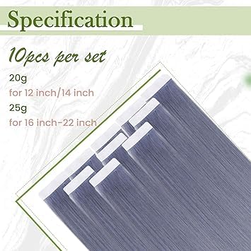 RUNATURE Light Blue Tape in Hair Extensions Human Hair Invisible Tape in Extensions Colored Highlight Real Human Hair Tape in Ex