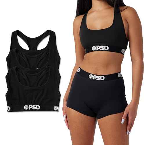PSD Underwear Womens Sports Bra - Modal Blend, Medium Support Sports Bras for Women, Womens Racerback Sports Bras