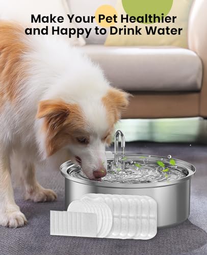 oneisall Dog Water Fountain for Large Dogs,7L/230oz/1.8G Stainless Steel Dog Fountain Super Quiet with Triple Filtration,G...