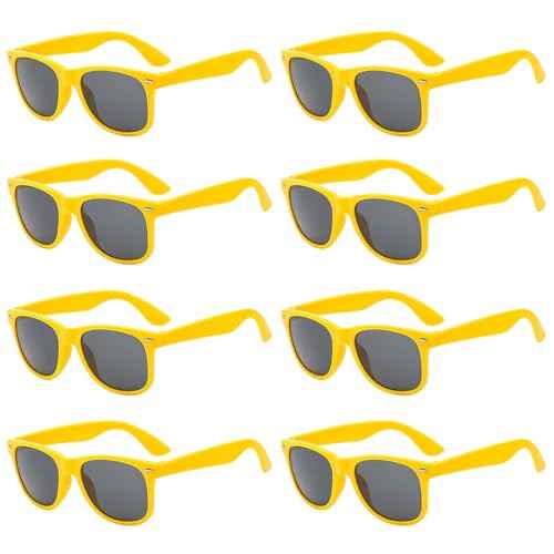 Pibupibu Neon Colors Party Favor Supplies Unisex Sunglasses Pack of 8