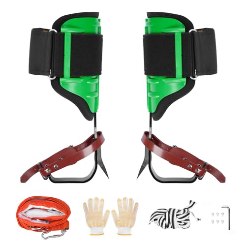 Tcatec Tree Climbing Spikes, Adjustable Height Tree Climbing Gear Kit with Soft Padding and Safe Belt, Tree Climbing Spike...