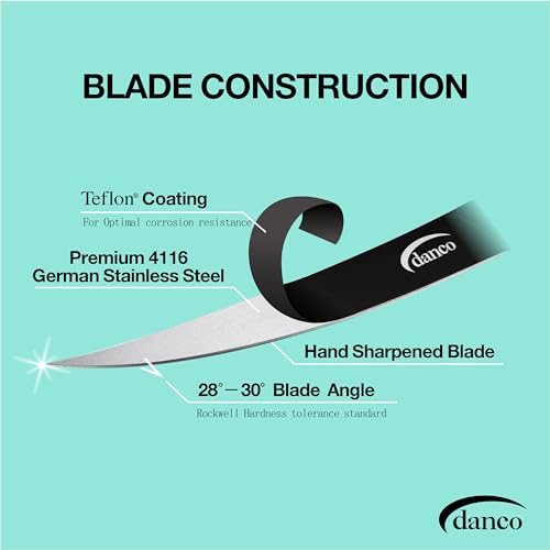 danco Pro Series 9" Stout Knife | Full Tang German G4116 Stainless-Steel Blades with Teflon Coating, Molded Nylon Sheath, ...