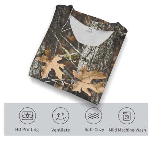 GHUALURU Men's Camo T Shirt Hunting Shirts Short Sleeve Fishing Camouflage Shirt