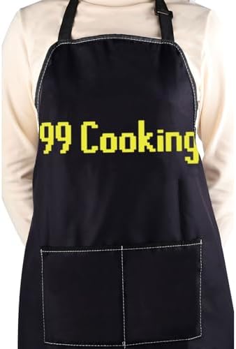 WCGXKO OSRS 99 Cooking Kitchen Apron OSRS Fans Gift 99Cooking Baking Gift for Gamer