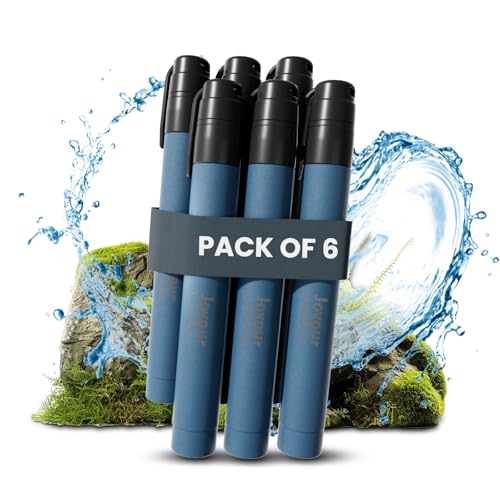 Portable Water Filter Straw Survival, Essential Camping & Hiking Gear, Water Purification Straw for Travel, Biking and Eme...