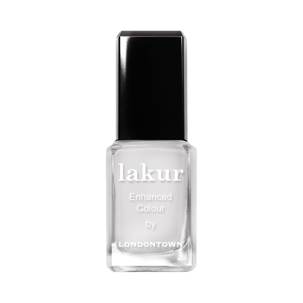 LONDONTOWN lakur Nail Polish - Chip-Resistant, Non-Toxic, Conditions & Hydrates Nails | Sheer Creamy White, Double Scoop, .40 fl