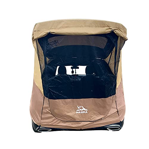 Poles Included Tailgate Shade Awning Tent for Car Camping Road Trip Essentials Small to Midsize SUV Waterproof 3000MM UPF ...