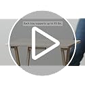 Amazon Basics Classic Foldable TV Dinner Tray Table with Storage Rack, 14.6 L x 19 W x 26 H inch, Espresso, 4-Pack