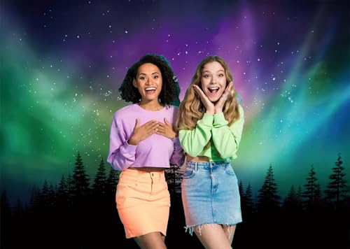 7X5FT Fabric Northern Lights Backdrop Forest Aurora Borealis Night Sky Portrait Background Birthday Party Decoration Banne...