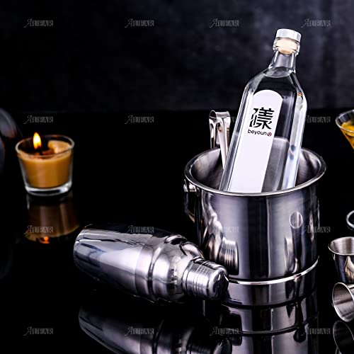AUEAR, 12 oz/350ml Stainless Steel Cocktail Shaker Bottle Martini Drink with Built-in Strainer for Home Bar