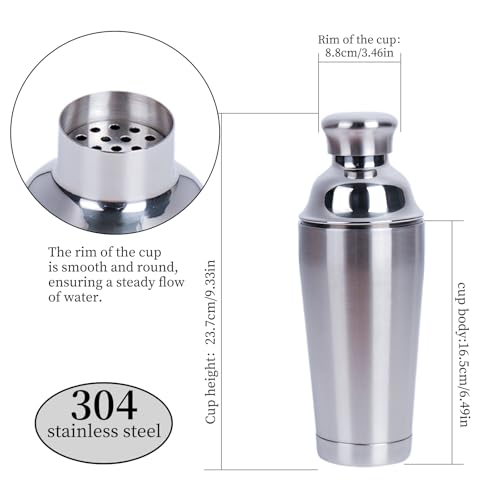 JWJIUEJIU 21oz Cocktail Shaker - Insulated Double Wall, Martini Shaker, Drink Shaker, No Stuck Twist Lid, Leakproof, Buil...
