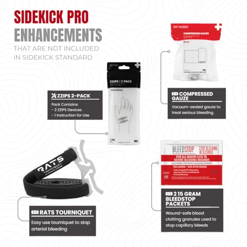 My Medic Sidekick Pro - Camping Hiking and Backpacking First Aid Kit - 70 Items with Tourniquet - HSA and FSA Eligible - S...