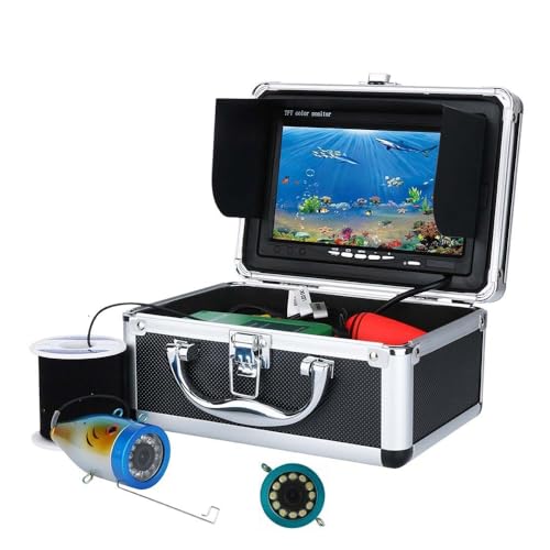 Underwater Fishing Camera with 7 Inch LCD Monitor, HD 1000 TVL Portable Fish Finder, 30Pcs Adjustable LED White Lamp Ligh...