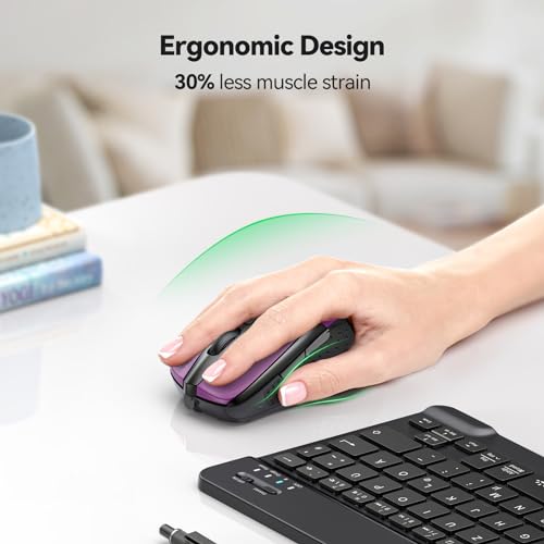 TECKNET Wireless Mouse, 2.4G Ergonomic Optical Mouse, Computer Mouse for Laptop, PC, Computer, Chromebook, Notebook, 6 But...
