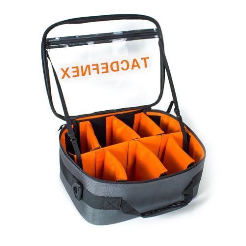 TACDEFNEX Waterproof Fishing Reel Case with 8 Shockproof Compartments – Portable Tackle Organizer for Spinning, Baitcastin...