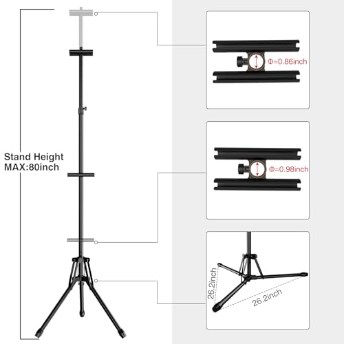 GSOW Poster Stand for Display, 80'' Adjustable Sign Stand Tripod, Retractable Poster Board Stand Double-Sided Banner Stan...