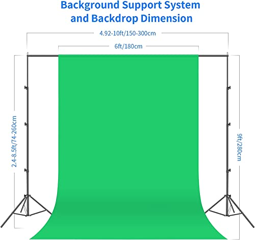 NEEWER Photography Lighting kit with Backdrops, 8.5x10ft Backdrop Stands, UL Certified 5700K 800W Equivalent 24W LED Umbre...