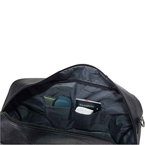 Kenneth Cole REACTION Port Stanley Duffel Pebbled Vegan Leather Carry on Shoulder Duffle Travel Bag