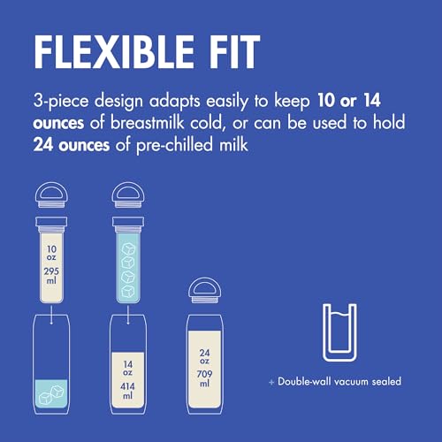 Boon Frosh Portable Breast Milk Chiller - Stainless Steel Breast Milk Cooler - Stainless Steel Portable Milk Storage Conta...