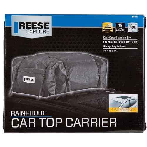 Reese Explore 1041100 Rainproof Car Top Carrier (15 Cubic Feet),Black