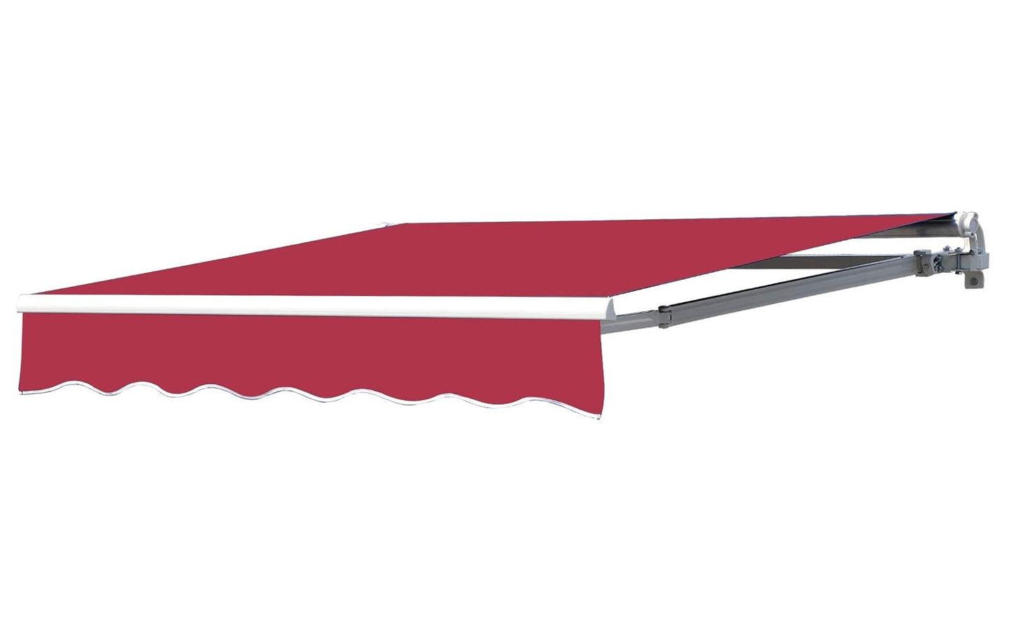 Grepatio 9.8x8.2 Ft Manual Retractable Awning, Aluminum Polyester Patio Door Window Awning, Sunshade Shelter with Crank Handle, Outdoor Canopy - Burgundy
