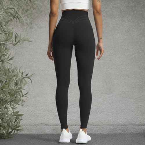 Aoxjox High Waisted Workout Leggings for Women Trinity Yoga Pants 26.5" (Black 3 Pieces Pack, Medium)