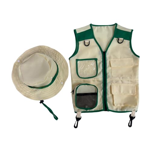 Menolana Kids Explorer Kits Fishing Vest Dress up Role Play Accessories Outdoor Adventure Vest Jungle Vest for Kids Age 3-...