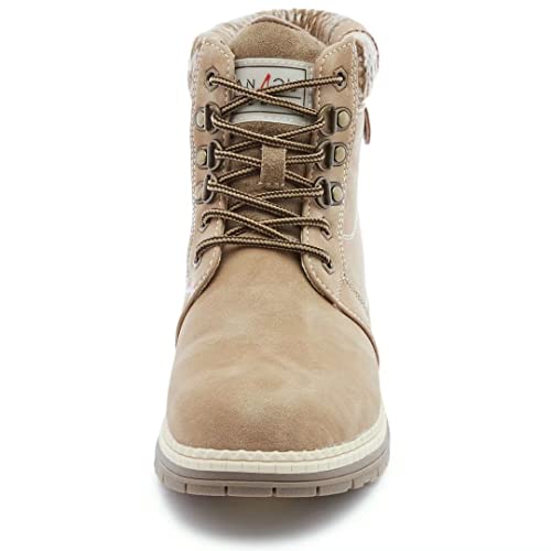 ANJOUFEMME Casual Winter Hiking Boots For Women - Womens Outdoor Snow Ankle Boots Waterproof Lightweight Lace up Fur Lined...