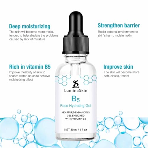 LuminaSkin Hydrating Vitamin B5 Gel Skin Moisture-Enhancing Gel, Hyalu B5 Pure Hyaluronic Acid Serum for Face, with Vitami...