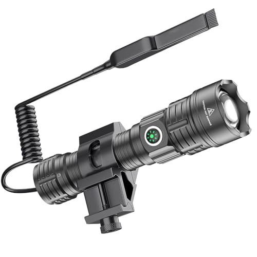 haixnfire Tactical Flashlight Type-C USB Rechargeable 6000 lumens Zoomable LED Waterproof flashlights with Pressure Switch...