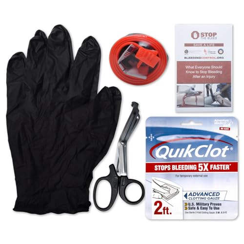 MFASCO Emergency Kit with Tourniquet - First Aid Kit Blood Clot Supplies for Emergency Response Bleeding Control - Stop Th...