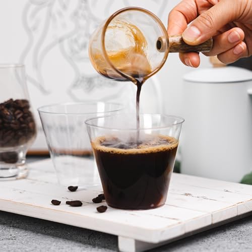 N9R 100PCS 9 oz Clear Plastic Cups for Cold Beverages, Disposable Plastic Cups Tumblers, Heavy Duty Cocktail Cups for Part...