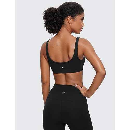 CRZ YOGA Butterluxe Mini Bra for Women - Scoop Neck Low Impact Wireless Sports Yoga Padded Workout Cami