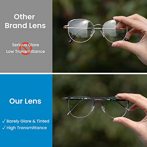 GUDVUE Blue Light Glasses, Computer/Gaming/TV/Phones Glasses for Women/men, Anti Glare/UV400/Eye Strain, Rose Gold