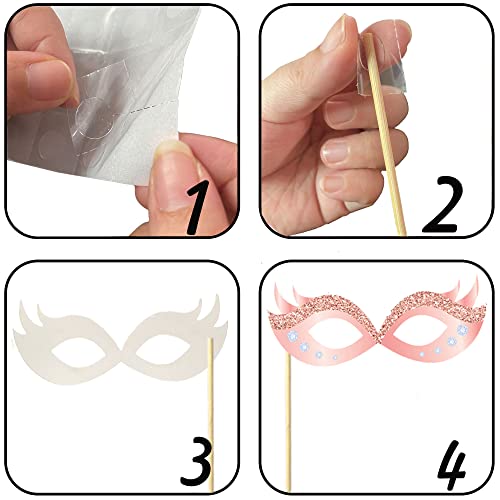 Birthday Decorations, Tumwisk 33PCS Birthday Photo Booth Props, Rose Gold Happy Party Decorations for Women, Glitter Selfi...